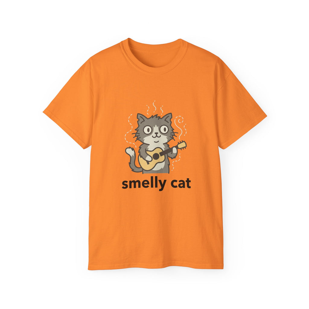 Smelly Cat Guitar Cat T-Shirt - Funny Friends Parody Tee for Fans - 100% Cotton