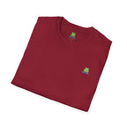 Brain Frog Design Signature T-Shirt - Small Green Brain Frog Logo Tee (Front Chest & Sleeve) - 100% Cotton