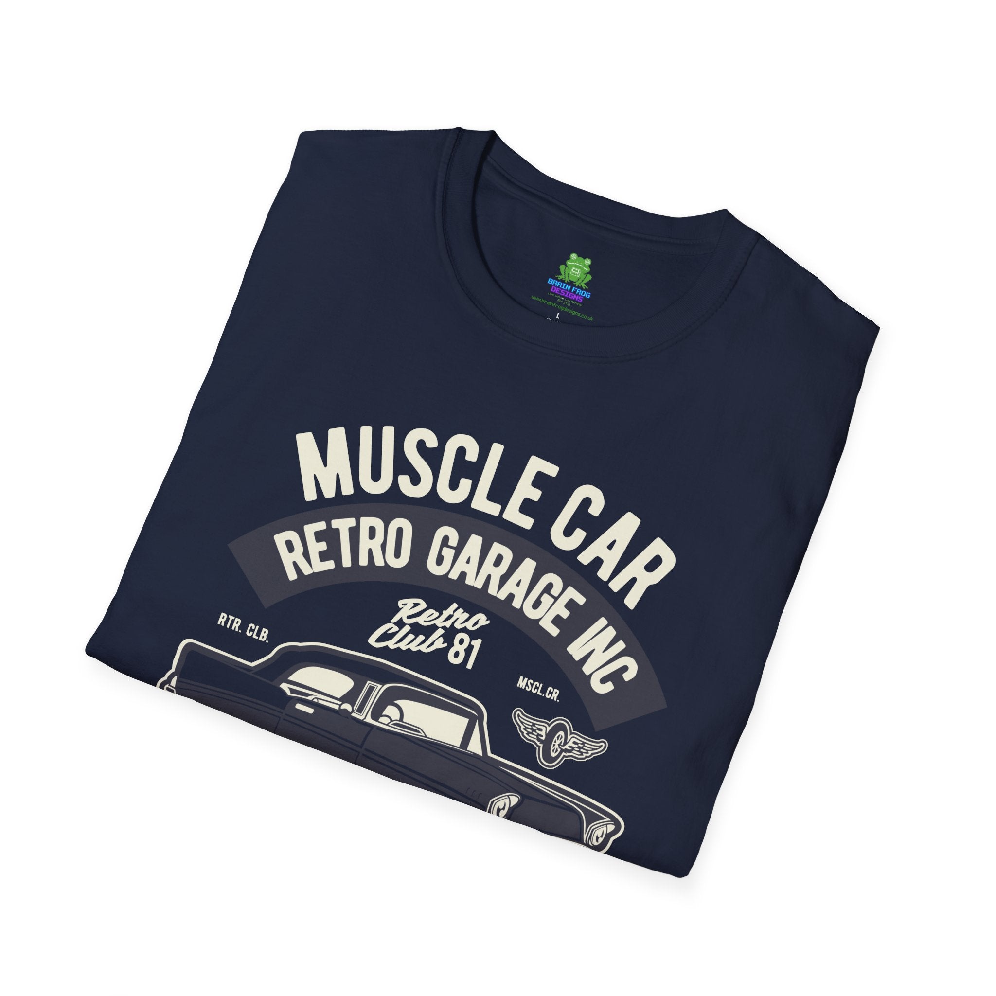 Retro Garage Muscle Car T-Shirt - Classic Speedway Vintage Auto Tee -100% Cotton