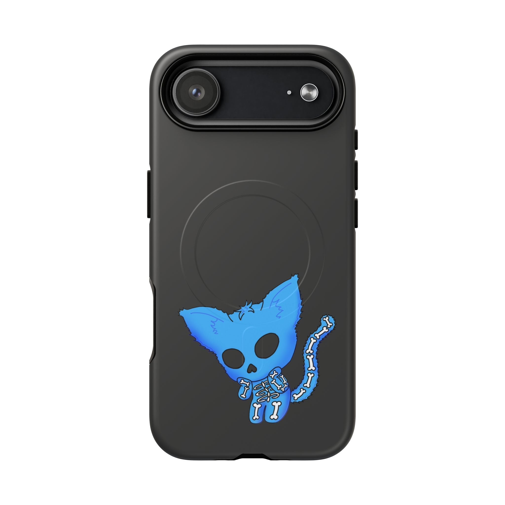 Blue Skeleton Cat Tough Magnetic Phone Case | Unique Design to Brain Frog