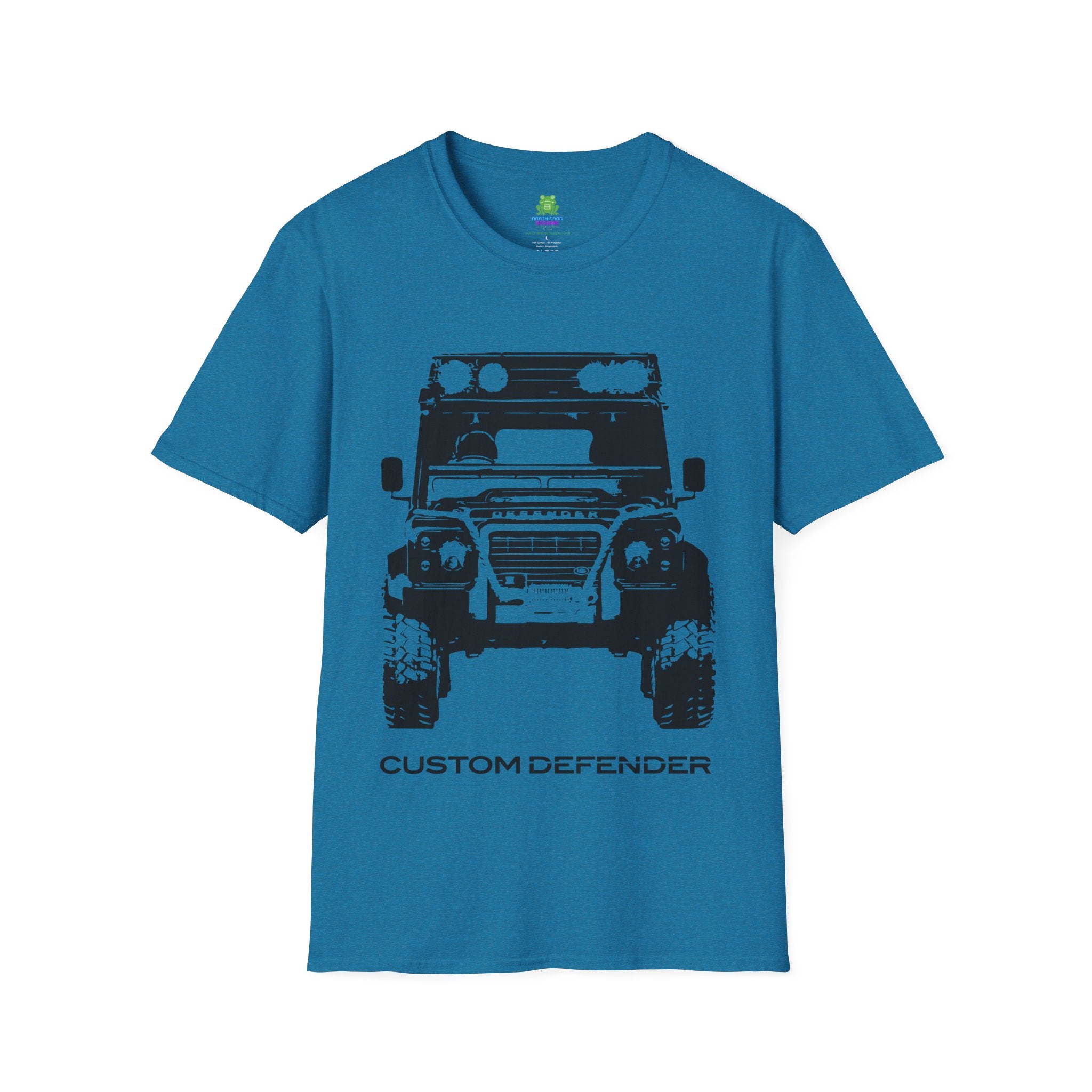 Defender Off-Road Shirt - "Custom Defender" Graphic 4x4 Adventure Tee - 100% Cotton / Cotton Blend