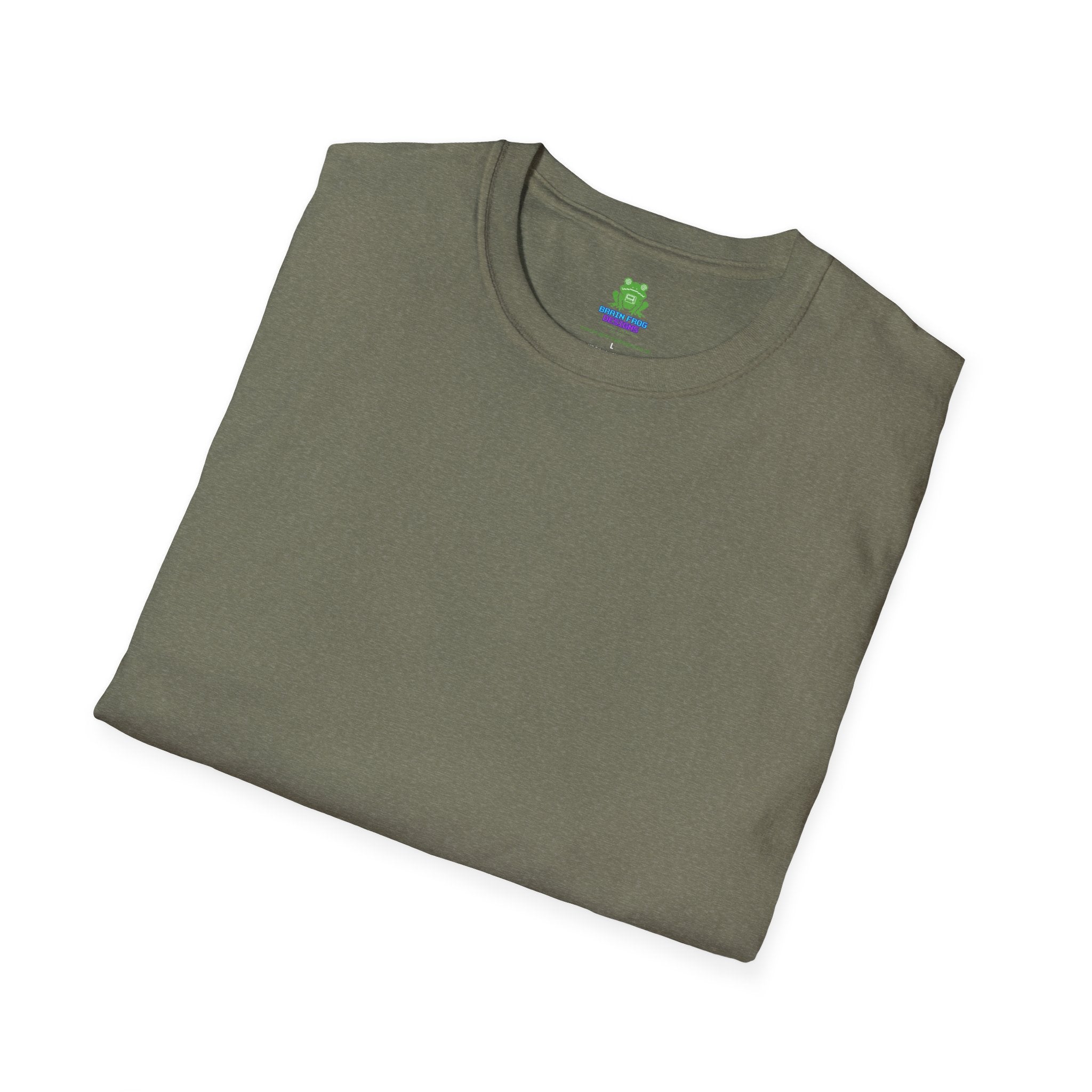 Men's Plain Tee - Brain Frog Men's Softstyle Plain T-Shirt - 100% Cotton / Cotton Blend