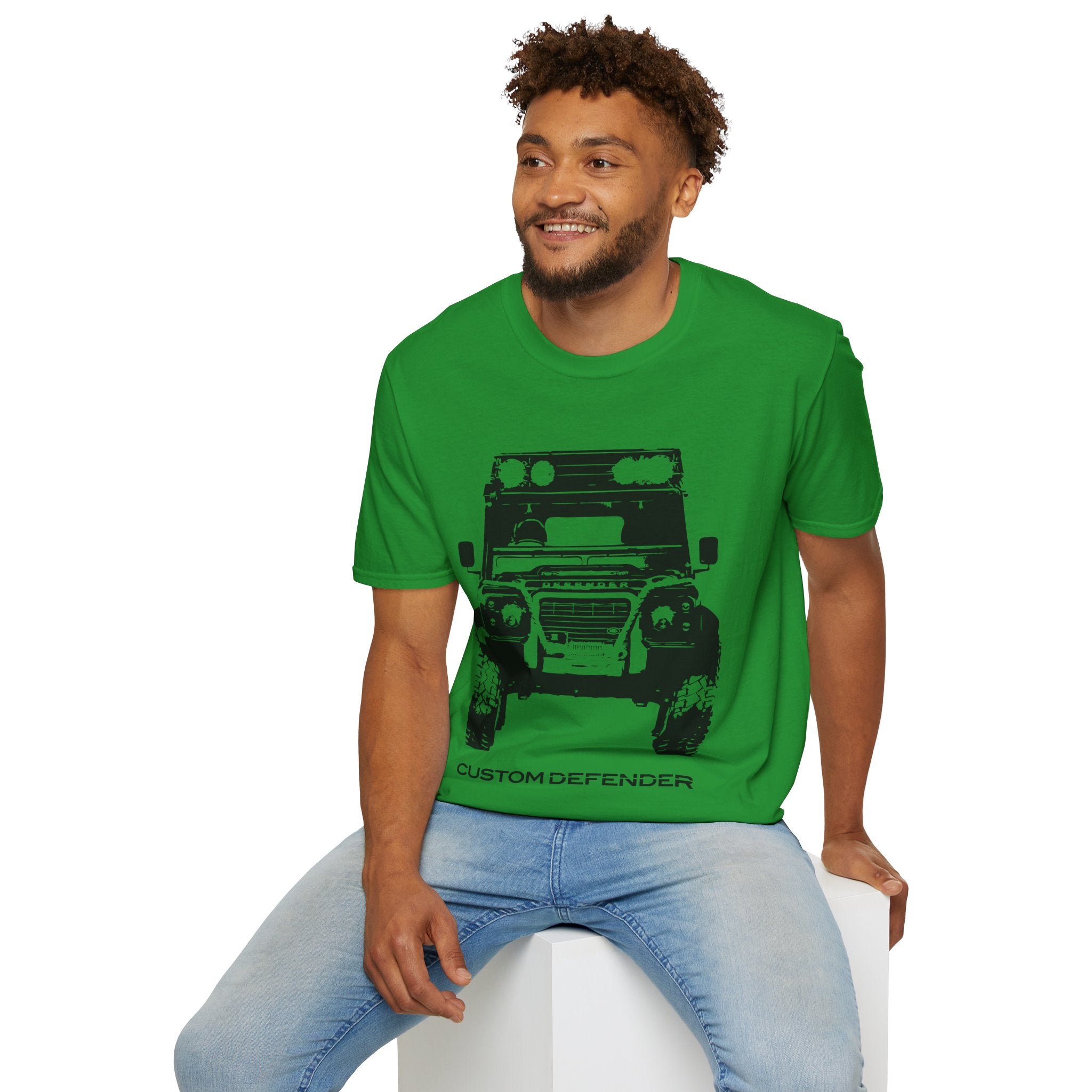Defender Off-Road Shirt - "Custom Defender" Graphic 4x4 Adventure Tee - 100% Cotton / Cotton Blend