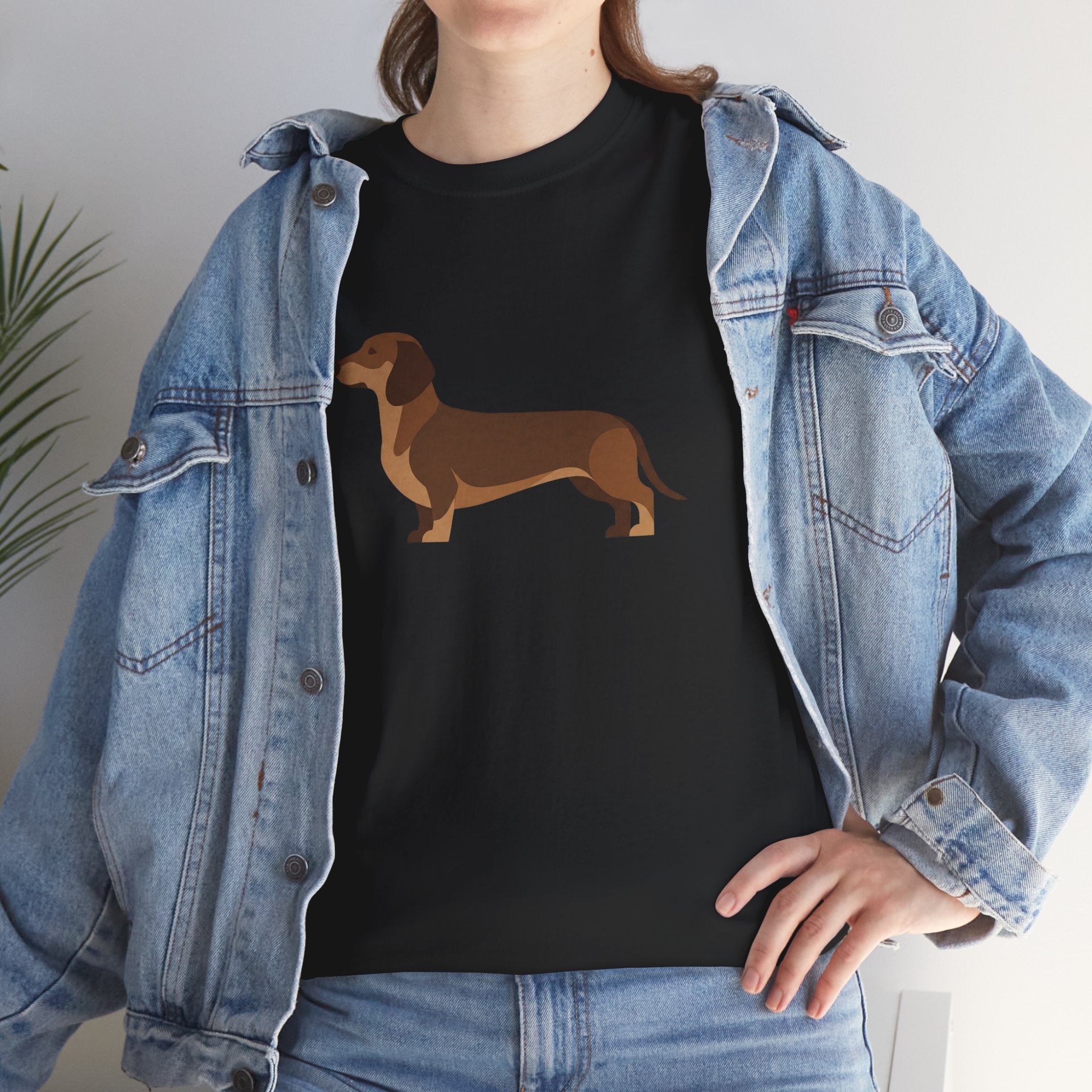 Dachshund Dog T‑Shirt — Cute Brown Sausage Dog Graphic Tee - 100% Cotton