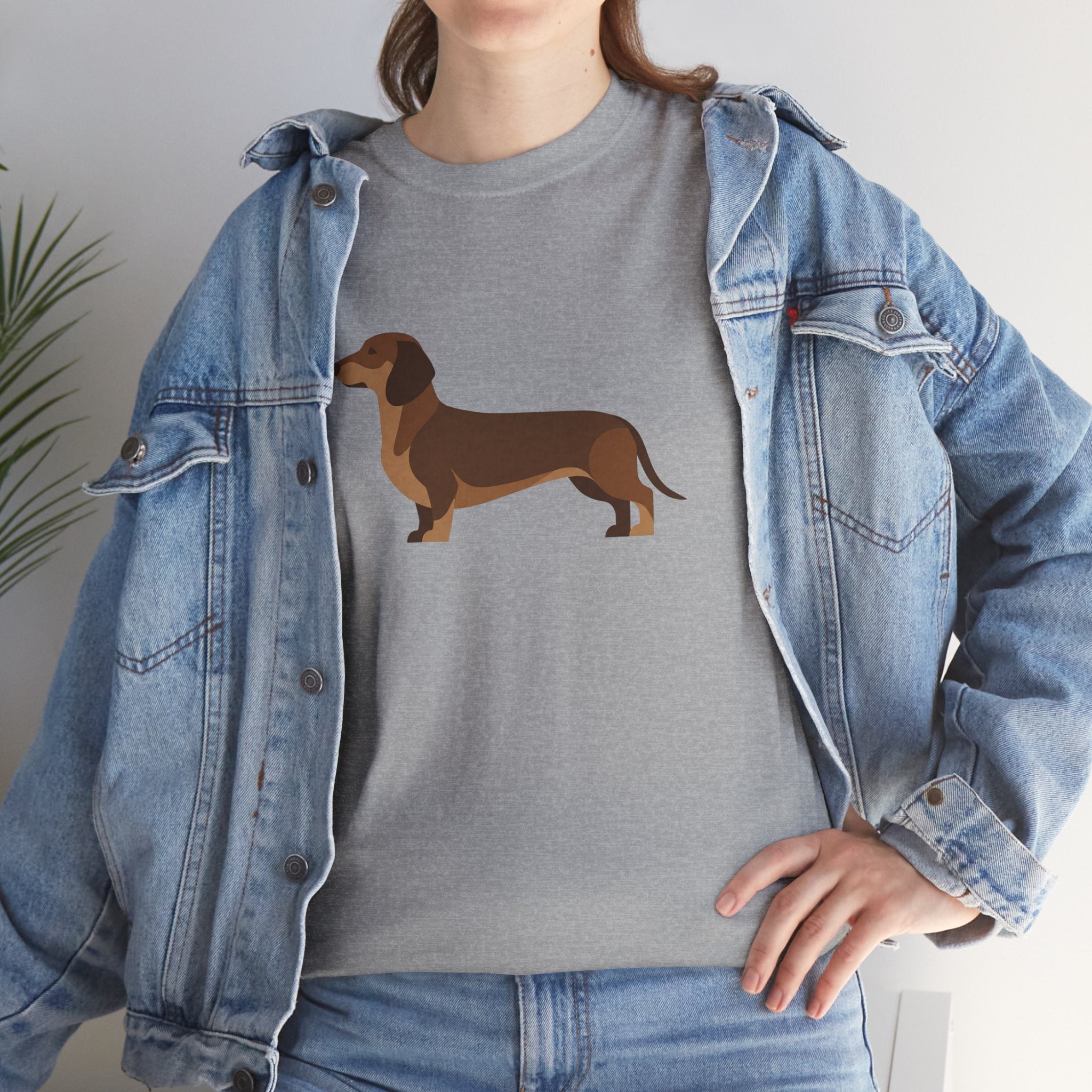 Dachshund Dog T‑Shirt — Cute Brown Sausage Dog Graphic Tee - 100% Cotton