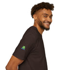 Brain Frog Design Signature T-Shirt - Small Green Brain Frog Logo Tee (Front Chest & Sleeve) - 100% Cotton / Cotton Blend